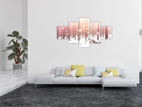 Obraz - Zebra w śnieżnym lesie (125x70 cm)