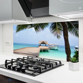 Szkło do Kuchni na Ścianę Stalowy Gigant nad Zatoką