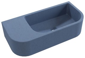 Umywalka betonowa wisząca / nablatowa półokrągła z półką bez otworu na baterię 65 x 30 cm LARMO | różne kolory : Kolor - Jagodowy, Typ montażu - nablatowa