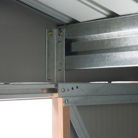 Outsunny domek narzędziowy, metal, żółty, 213 x 130 x 185 cm