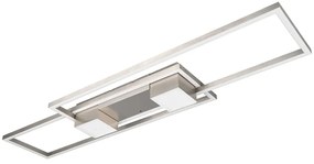Lampa sufitowa LED ze zdalnym sterowaniem i ściemniaczem w kolorze srebra 28x100 cm Albany – Trio