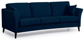 Ciemnoniebieska aksamitna sofa Scandic Eden, 237 cm