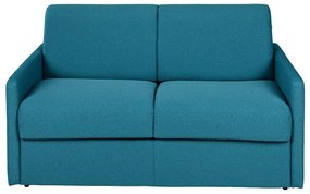 Kanapa 2-osobowa z ekspresowym mechanizmem rozkładania z tkaniny CALIFE - Kolor: turkusowy - Miejsce do spania: 120 cm - Materac 14 cm