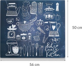 Szklana płyta ochronna LOVELY KITCHEN na kuchenkę – duża, ZELLER