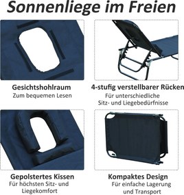 Outsunny Leżak Ogrodowy Relaksacyjny Trójnożny z Okienkiem Czarny Komfort i Styl | Aosom PL