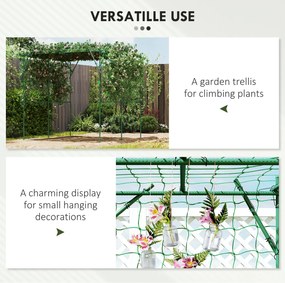 Outsunny Ranking z odpornego na rdzę stali do montażu, wspornik dla pnących roślin, Aeroż 223 x 223 x 223 cm, Łuk na róże Zielony