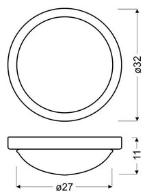 Szara lampa sufitowa ze szklanym kloszem ø 32 cm Roda – Candellux Lighting