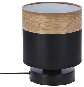 Czarna lampa stołowa z tekstylnym kloszem (wys. 18 cm) Porto – Candellux Lighting