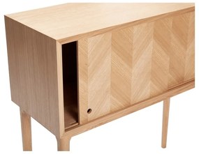 Komoda z drewna dębowego Hübsch Herringbone, wys. 90 cm