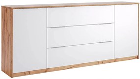 Nowoczesna komoda dąb craft + biały połysk 200 cm - Zenta 15X