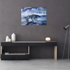 Obraz lasu we mgle (70x50 cm)