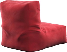 Puf-fotel kolor czerwony tkanina połyskliwa, welwetowa