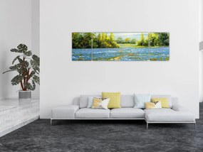Obraz - Ścieżka w polu, obraz olejny (170x50 cm)