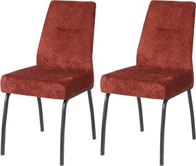 Krzesła do jadalni zestaw 2 szt. - materiał i metal - brązowe - ANABEL