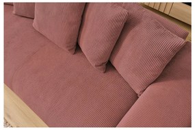 Jasnoróżowa sztruksowa sofa 280 cm Voltaire – Bobochic Paris
