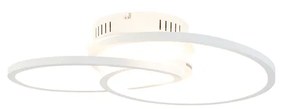 Lampa sufitowa biała 45 cm z wbudowanym LED 3-stopniowy ściemniacz - RowinDesignerski Oswietlenie wewnetrzne