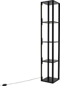 Designerska lampa podłogowa czarna w komplecie z diodą LED z 3-stopniową regulacją jasności - Tianna