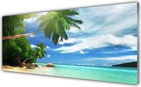 Szkło Ozdobne do Kuchni Rajski Brzeg z Palmami