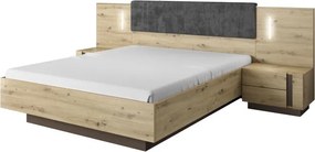 Łóżko RACO 160x200 cm w kolorze Jasnego DĘBU ARTISAN