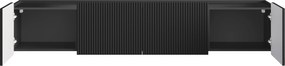 Szafka RTV wisząca Malmi 200 cm - czarny mat / czarny