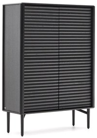Czarna szafka w dekorze dębu 104,5x144x40 cm Lenon – Kave Home