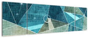 Obraz - Turkusowa abstrakcja (170x50 cm)