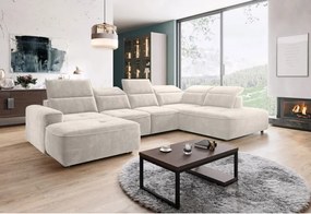 Narożnik COLOMBO XL z elektryczną regulacją siedziska Prawostronny w tkaninie PALLADIUM 02 WERSAL