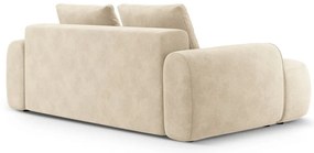 Beżowa aksamitna sofa 200 cm Linz – Cosmopolitan Design