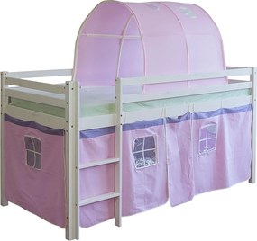 Łóżko piętrowe 90x200 cm różowe 1480