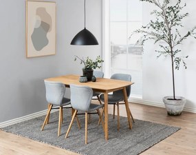 Tapicerowane krzesło do jadalni na dębowych nogach Batilda light grey