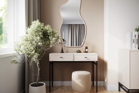 Toaletka Lorini 100 cm z szufladami - kaszmir / czarne uchwyty T-bar / stelaż
