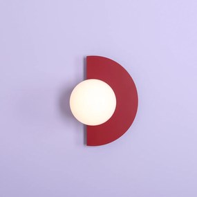 Lampa ścienna w kolorze czerwonego wina Loop z okrągłym kloszem