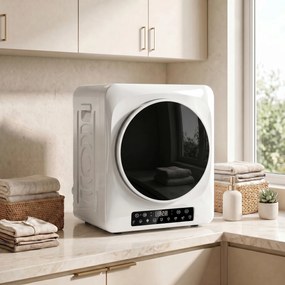 HOMCOM 1000 W kompaktowa suszarka wywiewowa z trybem Extra-suchy i ECO, ustawienia timera i temperatury, Biały | Aosom PL