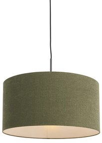 Lampa wisząca czarna klosz zielony 50cm - Combi Nowoczesny Oswietlenie wewnetrzne