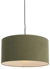 Lampa wisząca czarna z zielonym kloszem 50 cm - Combi 1