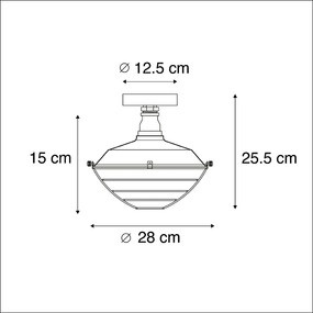 Przemysłowa lampa sufitowa antyczne srebro 25,5 cm - OczywiściePrzemysłowy Oswietlenie wewnetrzne