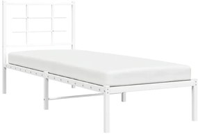 Białe metalowe łóżko w stylu loftowym 100x200 cm - Laxo