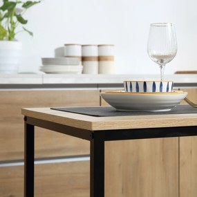 HOMCOM Zestaw stołu jadalnego z 2 krzesłami, Kompaktowy zestaw stołu i krzeseł do jadalni, salonu, kuchni, z ramą metalową