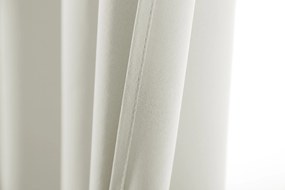 Biało-kremowa zasłona OXFORD 140x250 cm Zawieszanie: Metalowe pierścienie