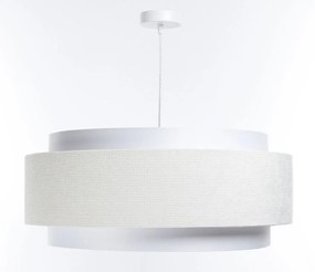 Biała lampa wisząca z dwuczęściowym kloszem L2-N22