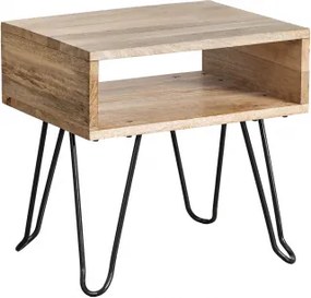 Szafka Nocna 45x35 Cm Z Drewna Z Recyklingu Tital Naturalna - Sklum