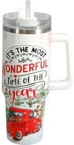 Świąteczny kubek termiczny Merry Christmas 1,2 l, biały