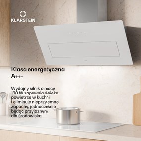 Klarstein SleekAir okap kuchenny | A+++ | 717 m³/h | sterowanie dotykowe | LED | 90 cm
