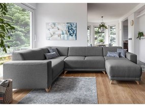 Szary rozkładany/ze schowkiem narożnik (lewostronny/w kształcie litery U) Classy Sophie – Miuform