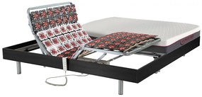 Elektryczne łóżko relaksacyjne z płytek, materac z pamięć kształtu ATRIDE marki DREAMEA - silniki OKIN - kolor czarny - 2 x 90 x 200 cm