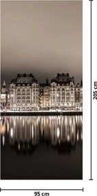 Fototapeta na drzwi - Miasto w ciemności (95x205cm)