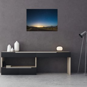 Obraz - Nocne niebo nad drogą (70x50 cm)
