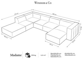 Pomarańczowy narożnik (lewostronny) Madame – Windsor &amp; Co Sofas