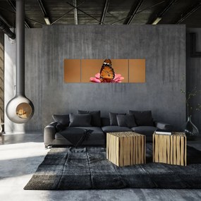 Obraz motyla na kwiatku (170x50 cm)