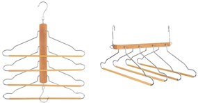 Wieszak na spodnie drewniany, 4 elementy w komplecie